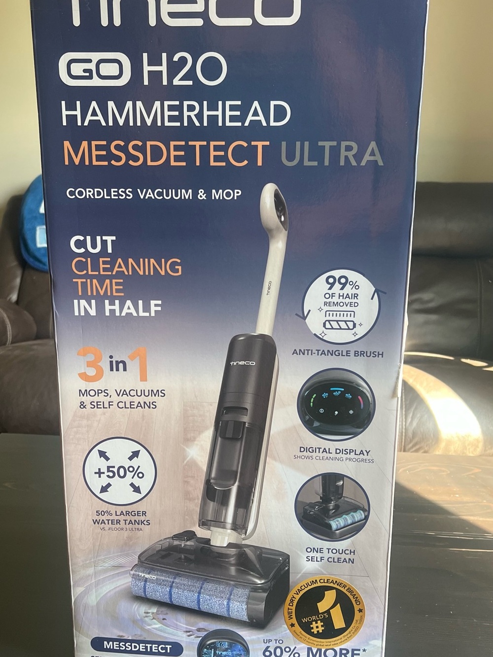 GO H2O Hammerhead MessDetect Ultra Cordless Vacuum & Mop — Blue/Black